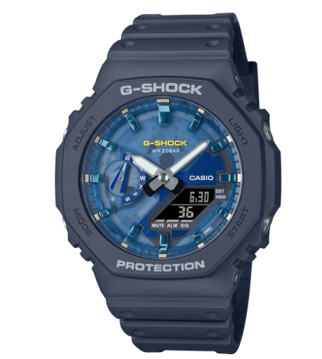 G-SHOCK 湛藍海洋八角造型計時錶/深藍/GA-2100AS-2A